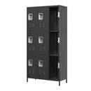9 Door Lockers With Lock For Secure Storage And - Black by HouseOfZazla