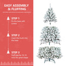 6FT Flocked Christmas Tree with Pine Cones