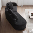 Upholstered Oversized Sectional Sofa, 4 Seater Extra Deep & Wide Seat Curved Cloud Couch With 4 Throw Pillows, Free Combination Living Room - Black by HouseOfZazla