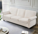 Soft Sofa, Upholstered 3 Seater Couch With High Density Foam, Loose Back Cushions And Turned Legs by Unique Piece Furniture