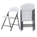 4 Pack Portable Plastic Folding Chairs, Sturdy Design, Indoor/Outdoor Events, Perfect for Camping/Picnic/Tailgating/Party, Easy to Clean, White