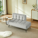 54-Inch Modern Two-Seater Velvet Sofa with Rotating Table