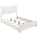 Marceline Wood Eastern King LED Panel Bed White