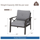 All Weather Armchairs With Cushions, Sculptural Design (Set of 2) - Gray / Khaki by HouseOfZazla