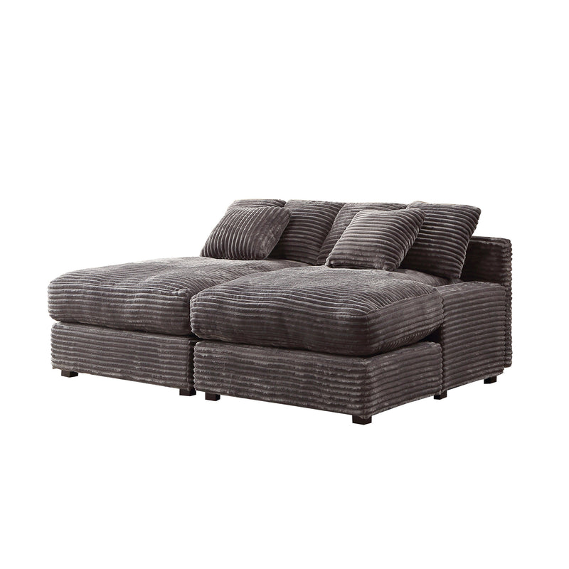 74.8" Modern Luxury Twins Sofa Couch for Living Room Quality Corduroy Upholstery Sleeper Sofa Bed Daybed Grey