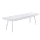 Larwich - Solid Wood Slatted Bench - White by HouseOfZazla
