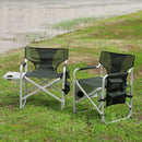 Padded Folding Outdoor Chair With Side Table And Storage Pockets, Lightweight Oversized Directors Chair For Indoor, Outdoor Camping, Picnics And Fishing by HouseOfZazla