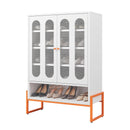 Modern Metal Shoe Cabinet With DoublebSided Doors And Adjustable Partitions by Unique Piece Furniture