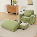 Modern Style Armchair Chaise Lounge Sofa Couch With Movable Storage Ottoman, USB Ports, Cup Holders, Phone Holder, Side Pockets by HouseOfZazla