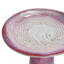 Birdbath For Patio, Garden - White / Pink by HouseOfZazla