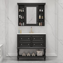 Bathroom Vanity With Medicine Cabinet, Storage Cabinet With 4 Drawers, Adjustable Shelf Mirror by HouseOfZazla