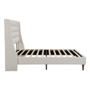 Modern Upholstered Platform Bed With Wave Shaped Headboard by HouseOfZazla