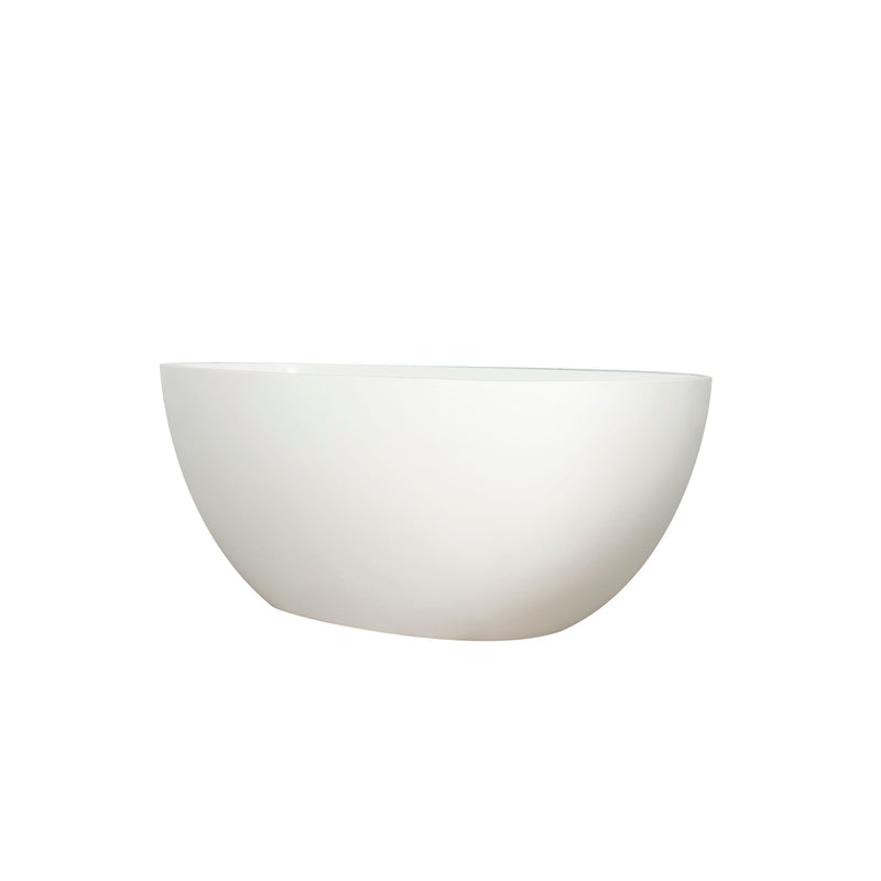 65.2" Freestanding Solid Surface Soaking Bathtub For Bathroom - Matte White, photo 10 of 11