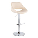 Fabrico - Contemporary Adjustable Bar Stool With Rounded T Footrest (Set of 2) by HouseOfZazla