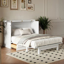 Solid Pine Murphy Bed Chest Cube Cabinet Bed With Charging Station And Large Storage Drawer For Home Office Or Small Room by Unique Piece Furniture