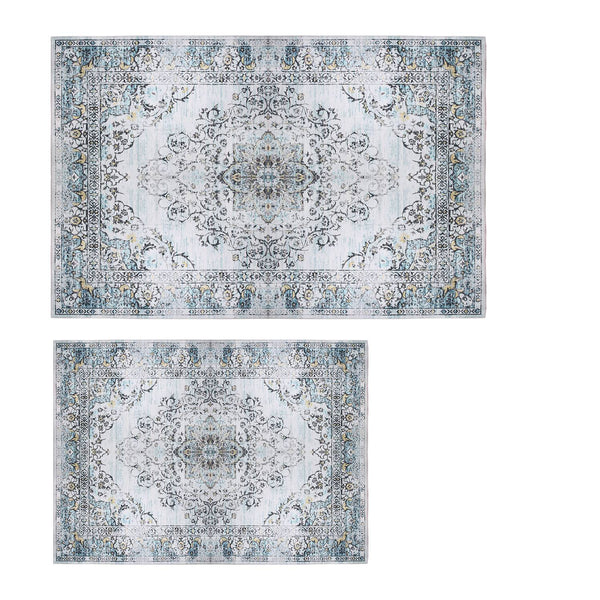 6x9FT VintageÊArea Rug Modern Non Slip Carpet Boho Low Pile Soft Rug Waterproof Machine Washable Rug for Living Room BedroomÊKitchen Dining Room Under, photo 2 of 8