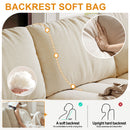 Combination Sofa Three Seats Cat Scratch Material High and Low Armrest Design Bacta Style beige