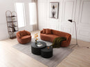 360° Swivel Mid Century Modern Curved 1-Seat Sofa - Orange