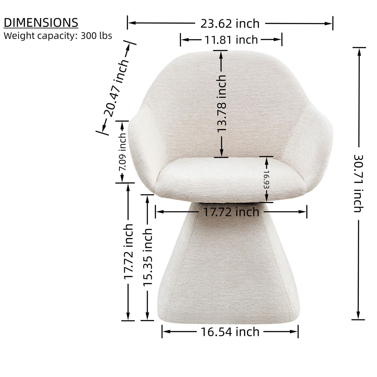 180° Rotating Accent Chair For Living Room - Beige, photo 9 of 14