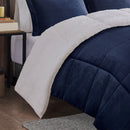 Full/Queen Plush to Sherpa Down Alternative Comforter Set