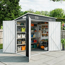 4 x 8 Ft Galvanized Steel Outdoor Storage Shed with 3 Access Doors by HouseOfZazla