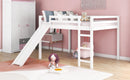 Full Loft Bed With Slide, Multifunctional Design - White by HouseOfZazla