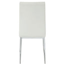 Kamaile - Side Chair (Set of 2) - Beige Synthetic Leather & Chrome