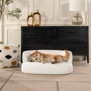 Shep - Curved Dog Sofa Bed Medium - Ivory White by HouseOfZazla