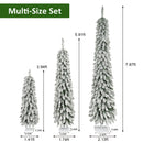 Snow Flocked Pre-Lit Pencil Christmas Tree
