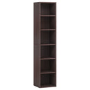 6 Tier Narrow Corner Cube Bookcase Storage, Freestanding Shelf With Open Cubes For Living Room