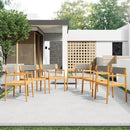 Creative Braided Acacia Wood Outdoor Dining Chairs with Armrests by HouseOfZazla
