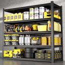 59' Wide Black Metal Shelves, with 5 Removable Dividers, Large Capacity, Strong Load Bearing, Suitable for Garage, Kitchen and Office.