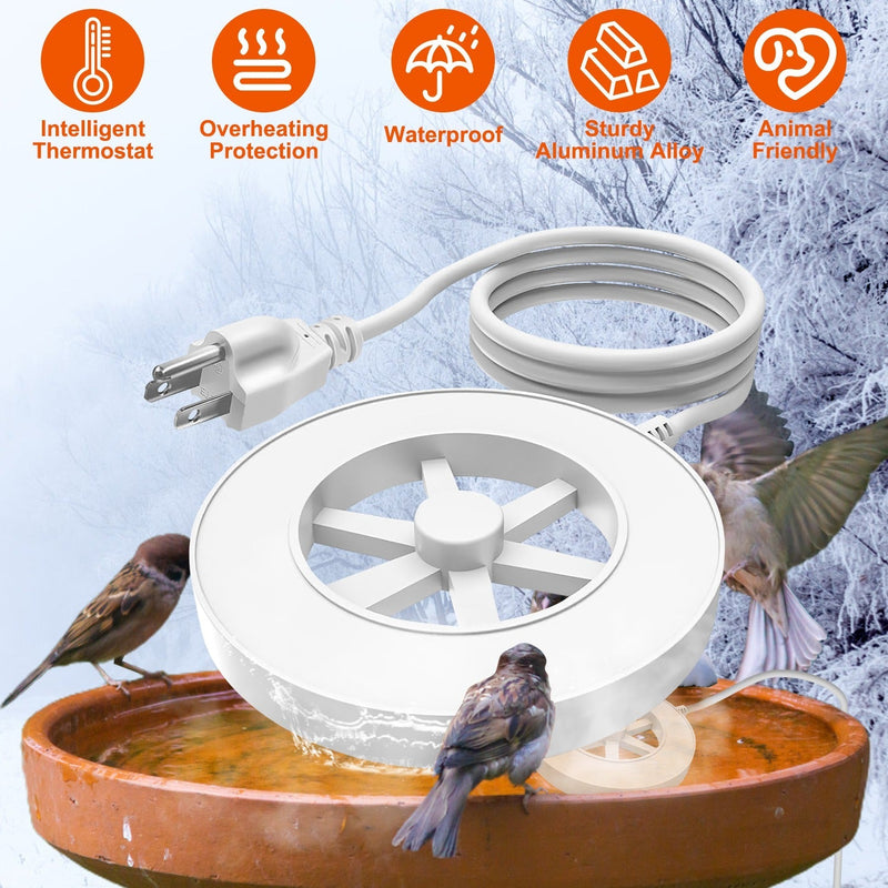 70W Outdoor Bird Bath Heater Winter Deicer with Thermostat, Auto Shutoff & Waterproof Design, photo 9 of 16