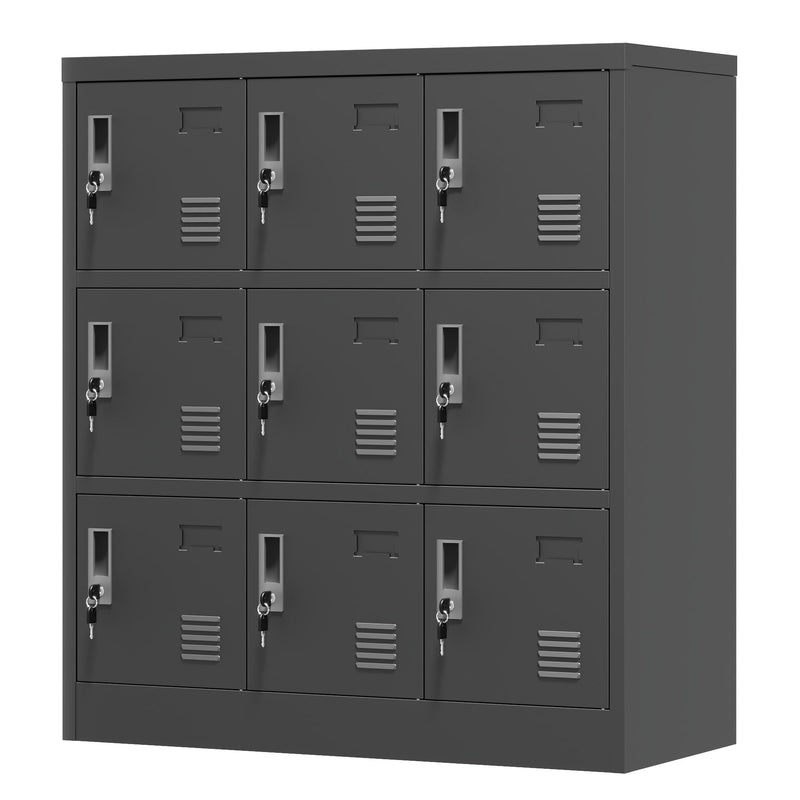 9 Door Employee Storage Locker With Card Slot, Lockers For Office, Gym, School, And Home - Black, photo 4 of 4