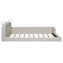 Queen Size Upholstered Platform Bed With 2 Reading Lights - White by HouseOfZazla
