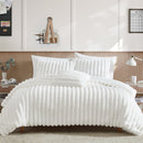 Everett 4-Piece White Micro Mink King Bedding Ensemble