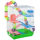 18" 5 Tier Hamster Cage with Tubes and Tunnels, Small Animal Cage with Portable Carry Handle, Rat Gerbil Cage with Water Bottle, Food Dish, Exercise Wheel