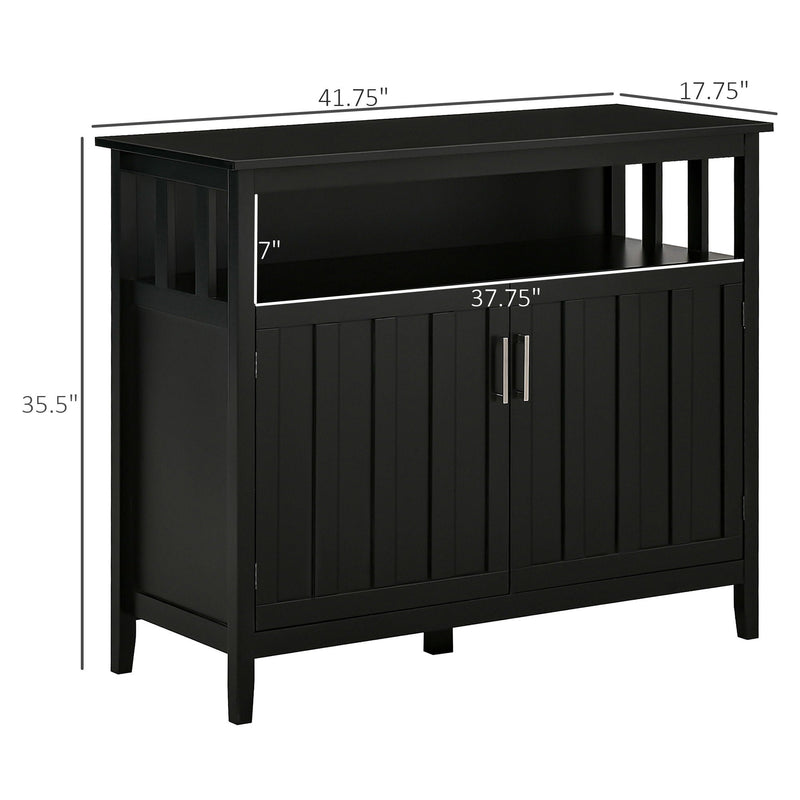 Homcom - Sideboard Buffet Cabinet, Kitchen Cabinet, Coffee Bar Cabinet With 2 Doors And Adjustable Shelves For Entryway Living Room - Black, photo 6 of 7