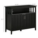 Homcom - Sideboard Buffet Cabinet, Kitchen Cabinet, Coffee Bar Cabinet With 2 Doors And Adjustable Shelves For Entryway Living Room - Black by HouseOfZazla