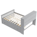 Captain Platform Bed Frame With Bookcase Headboard, 4 Drawers, Storage Shelves by HouseOfZazla