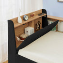 Upholstered Daybed With Storage Headboard, Wireless Charging, LED Lights by HouseOfZazla