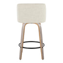 Toriano - Contemporary Fixed Height Counter Stool Swivel & Round Footrest (Set of 2) by HouseOfZazla