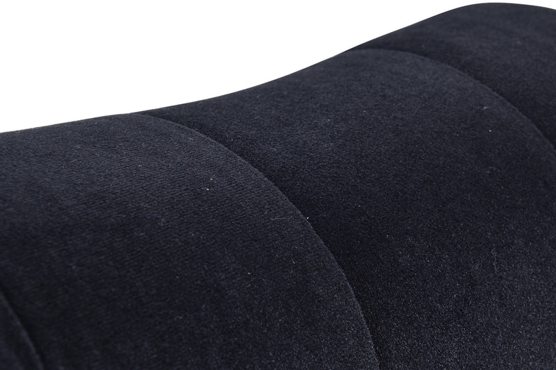 58" Velvet Chaise Lounge, Button Tufted Right Arm Facing Lounge Chair with Nailhead Trim & Solid Wood Legs for Living Room or Office, Sleeper Lounge Sofa (Black)