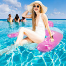 2Pcs Inflatable Float Pool Chair 286lbs Load Water Lounger Floating Mattress with Cup Holder Arm Rest Outdoor Pool Party Beach