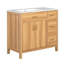 Bathroom Vanity, 2 Soft Close Doors, 3 Soft Close Drawers, Adjustable Shelf - Wood by HouseOfZazla