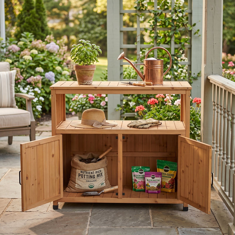 Wooden Patio Bar Table Set with Storage, photo 9 of 10