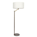 Serene - Floor Lamp With Rotary Switch Base Linen Shade - Brushed Nickel / White by HouseOfZazla