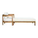 78" Acacia Wood Outdoor Chaise Lounge Chair