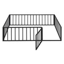 Metal Floor Bed Frame With Fence And Door by HouseOfZazla