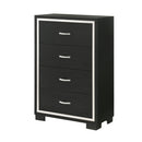 4 Drawer Bedroom Chest With Handles Furniture - Black